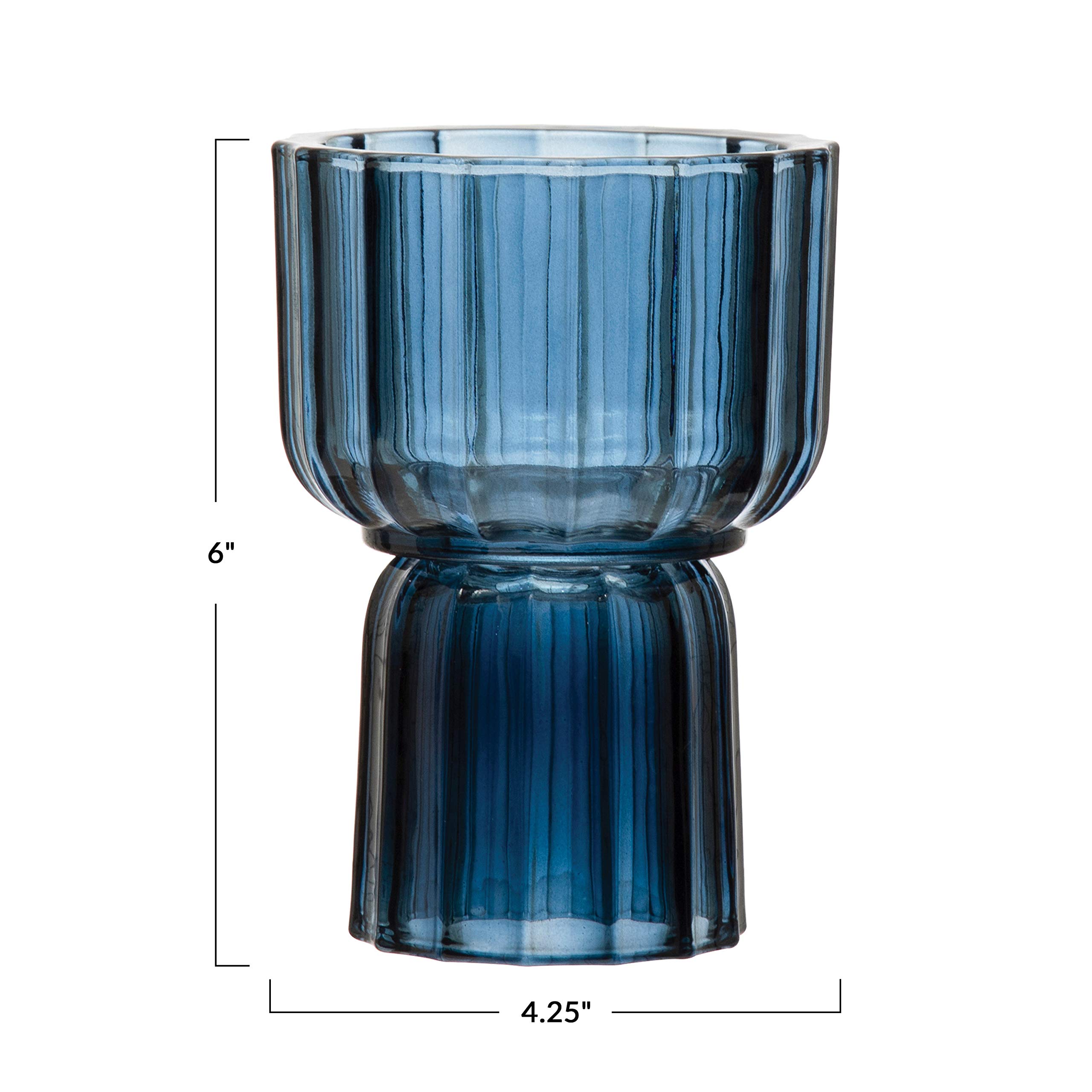 フランス    ブルー キャンドルグラス 教会のキャンドルグラス ／ 19c フランス | FUCHISO